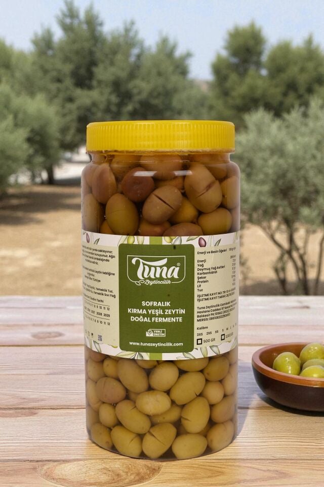 EDREMİT YEŞİL KIRMA ZEYTİN (1 KG)