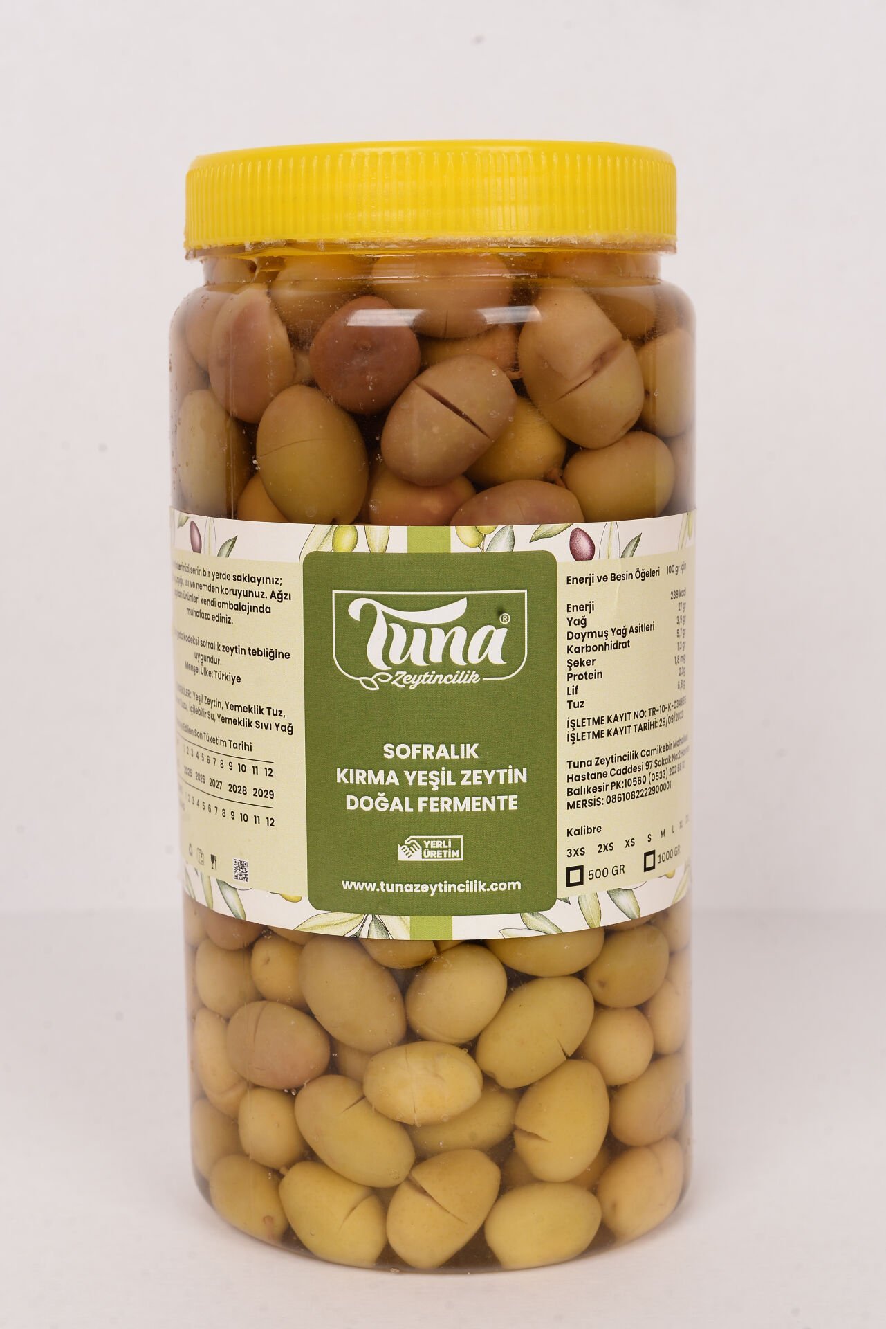 EDREMİT DOMAT KIRMA YEŞİL ZEYTİN (1 KG)